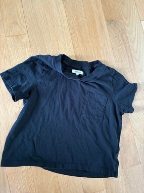 Madewell Women’s Black Short Sleeve cropped Pocket Tee